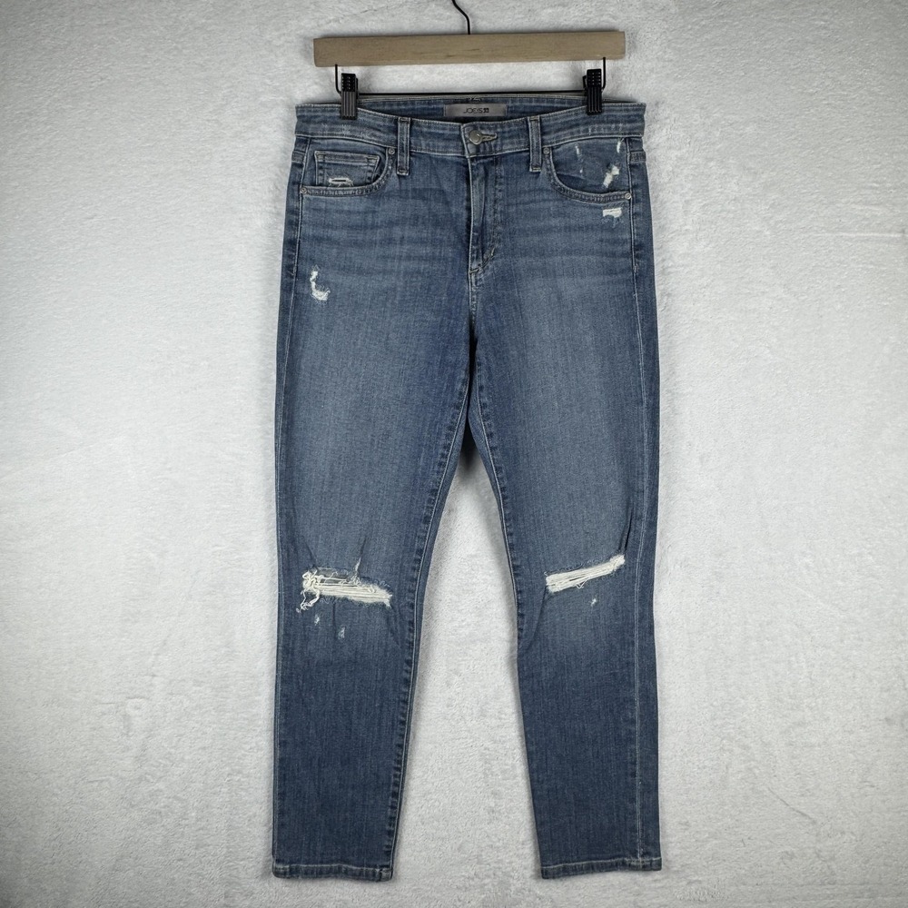 Joe's Jeans Jeans‎ Womens 27 Blue Skinny Ankle Distressed Ripped Knee Stretch